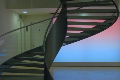 Cheyne Capital Helical Stair with Fluorescent Light box